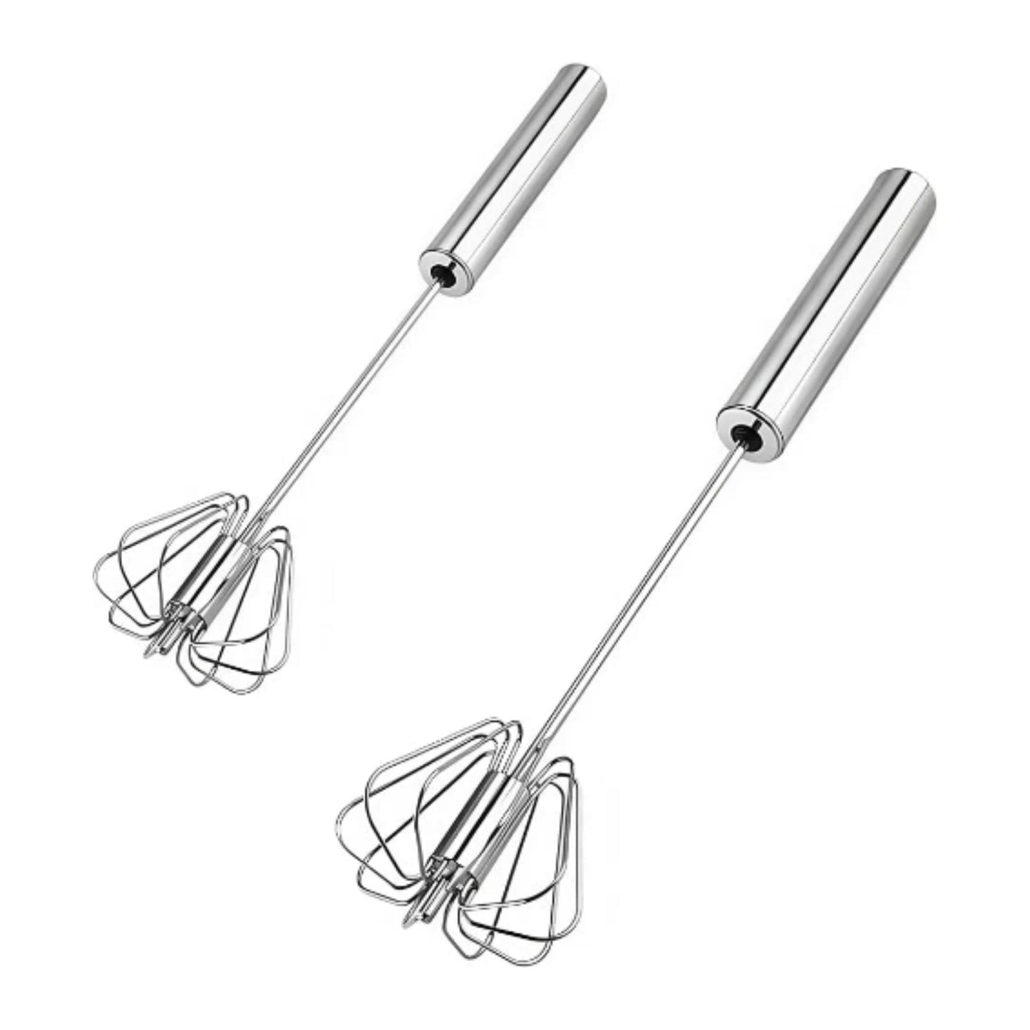 Danny Home 2pc Auto Rotating Whisk Set – Stainless Steel Hand Mixer for Baking, Eggs & Cream