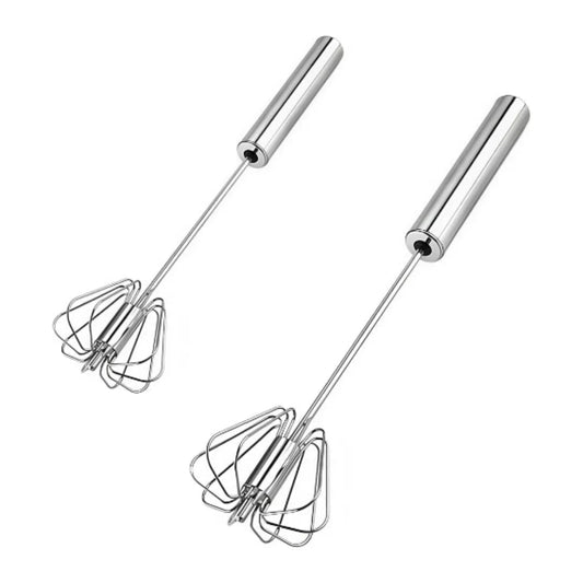 Danny Home 2pc Auto Rotating Whisk Set – Stainless Steel Hand Mixer for Baking, Eggs & Cream