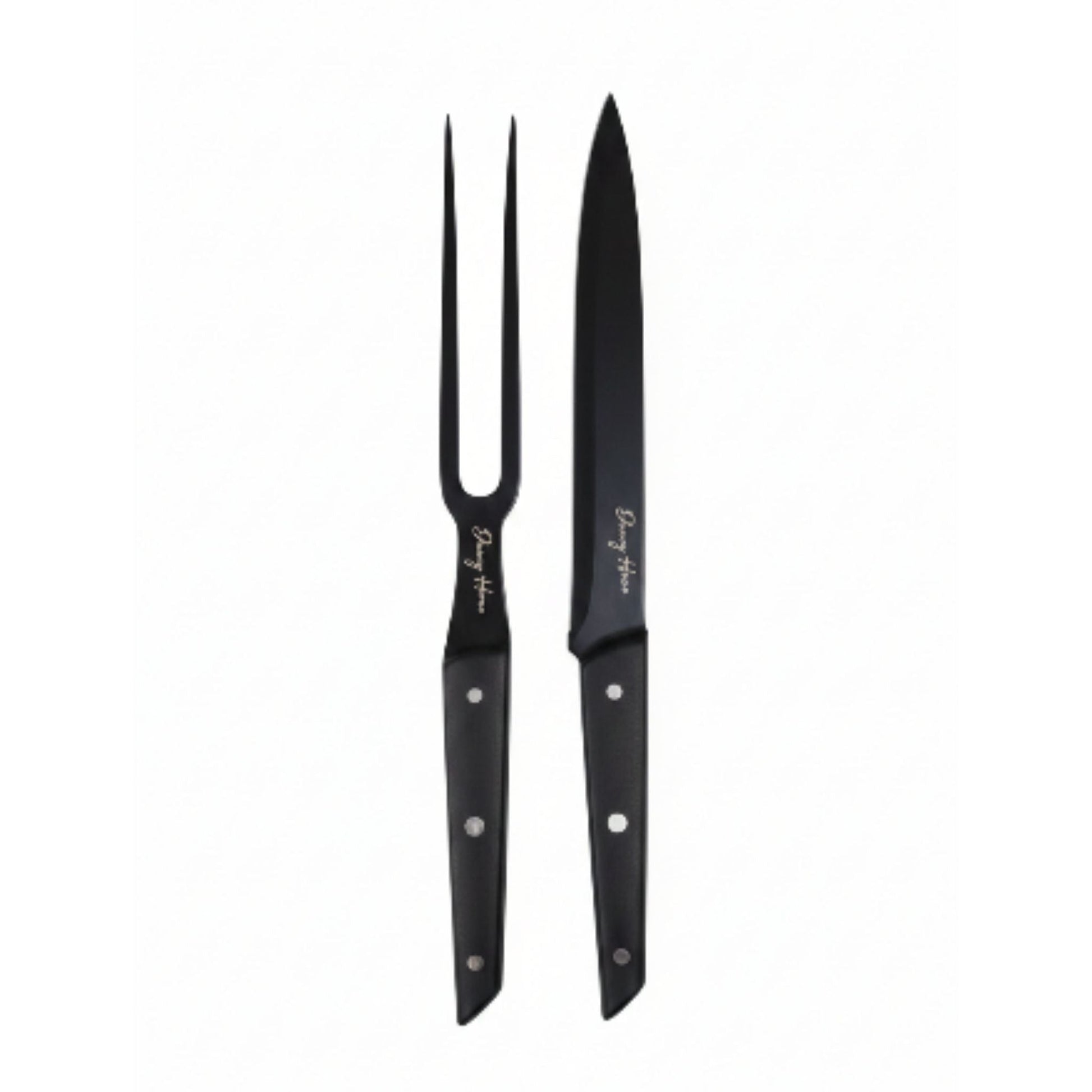 Danny Home 2pc Black Meat Fork And Knife Set