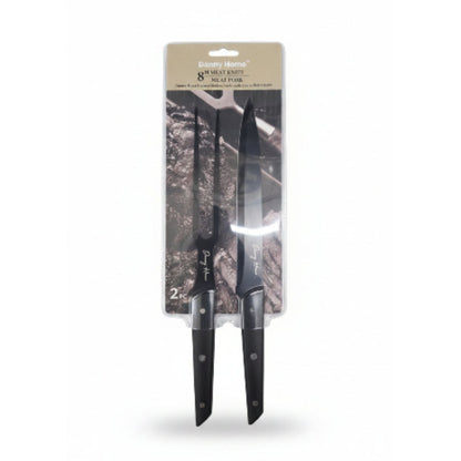 Danny Home 2pc Black Meat Fork And Knife Set