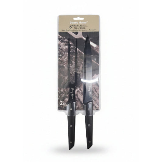 Danny Home 2pc Black Meat Fork And Knife Set