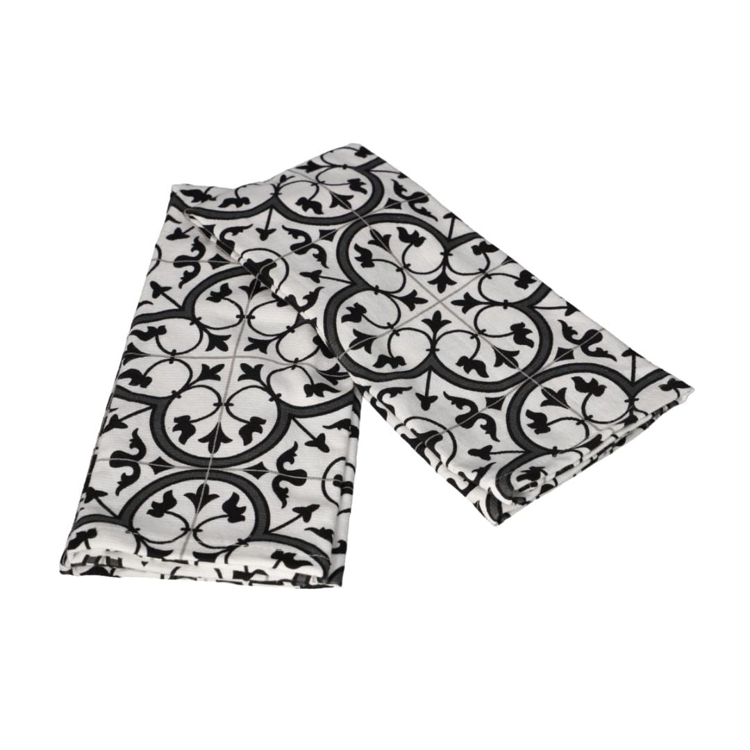 Danny Home 2pc Cotton Kitchen Towels - Black Moroccan