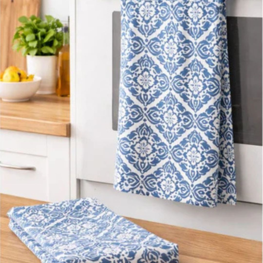 Danny Home 2pc Cotton Kitchen Towels - Blue Bohemian