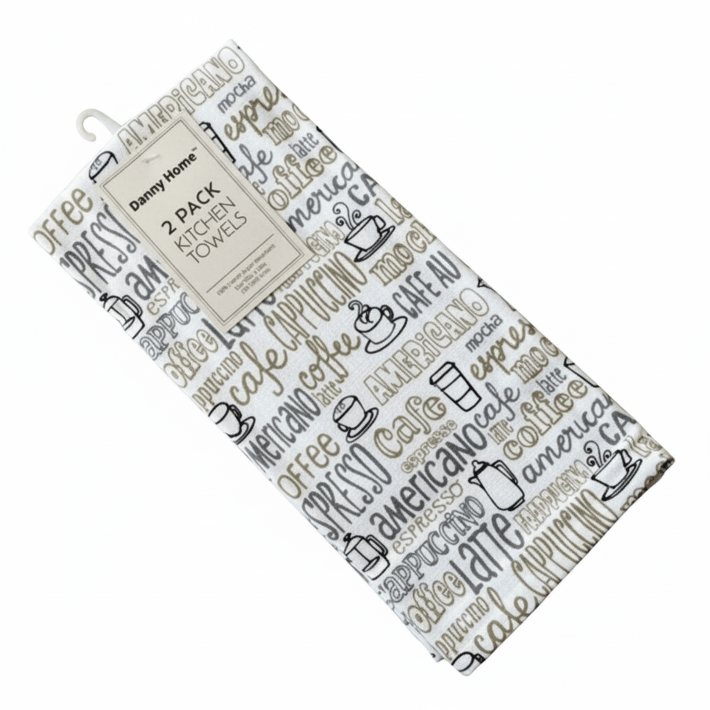 Danny Home 2pc Cotton Kitchen Towels - Coffee