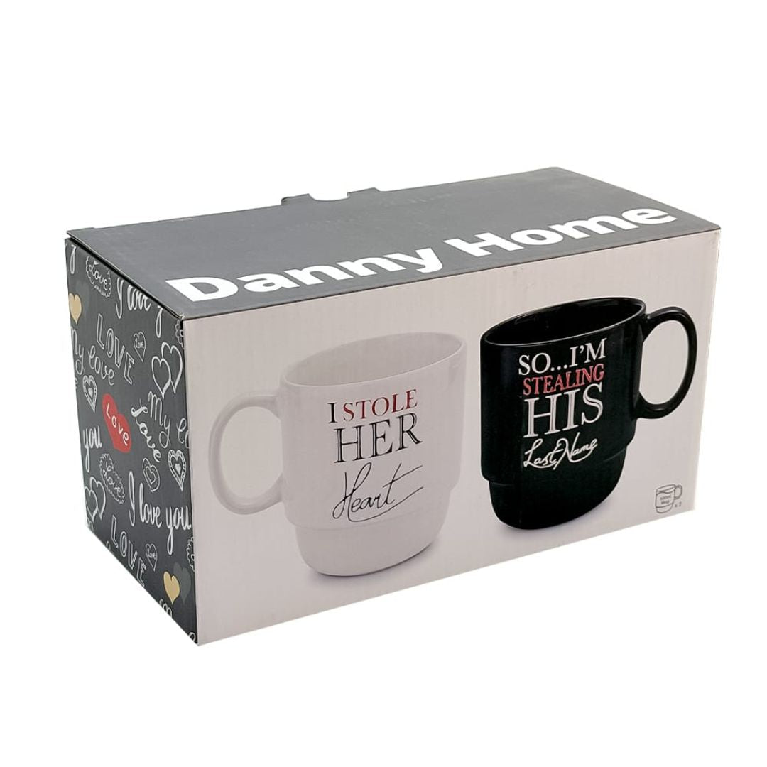 Danny Home 2pc Couple Mugs 500ml
