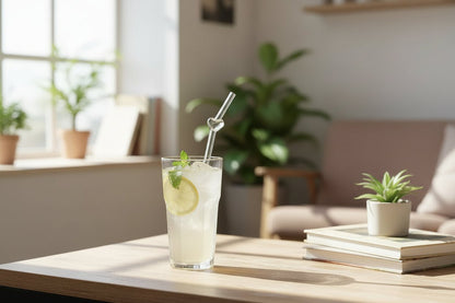 Danny Home 2pc Heart Glass Straw