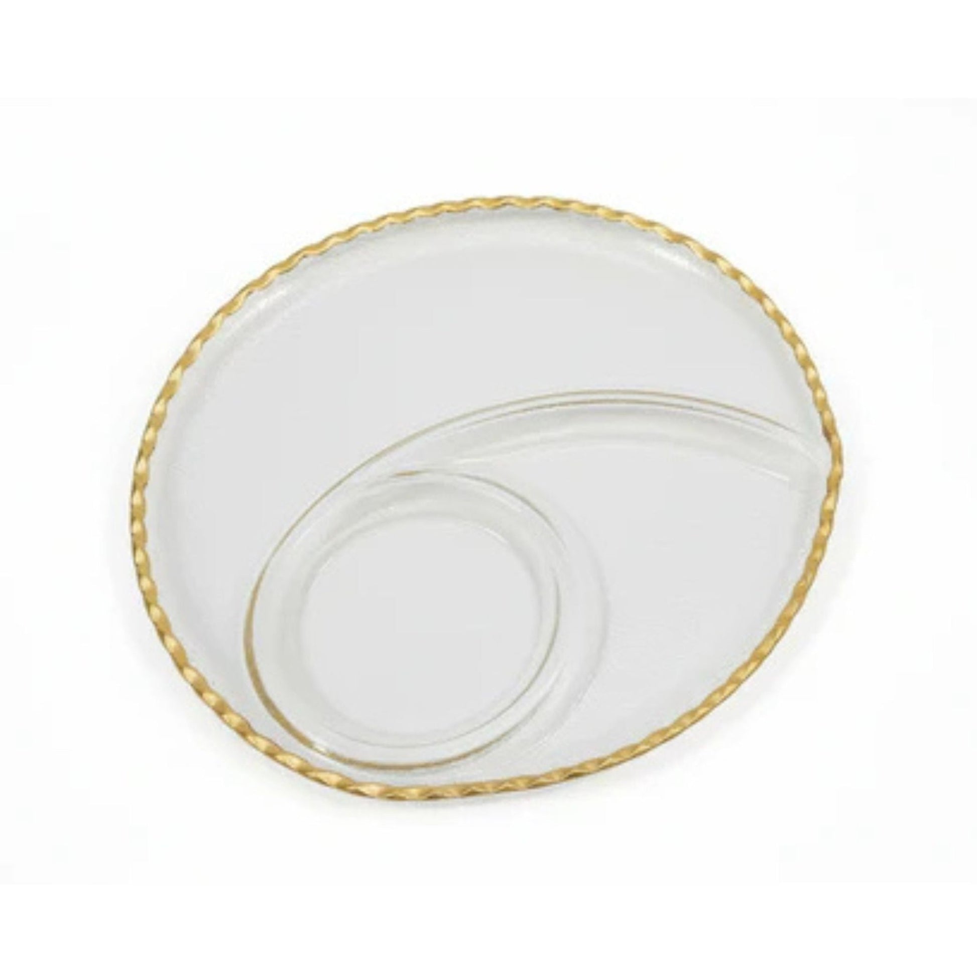 Danny Home 3 Division Platter With Gold Rim