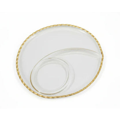 Danny Home 3 Division Platter With Gold Rim