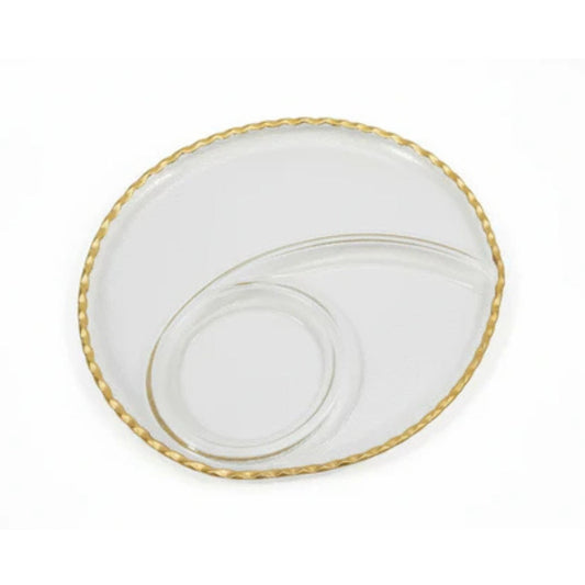 Danny Home 3 Division Platter With Gold Rim