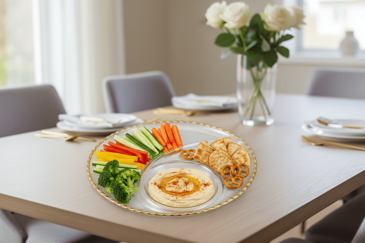 Danny Home 3 Division Platter With Gold Rim