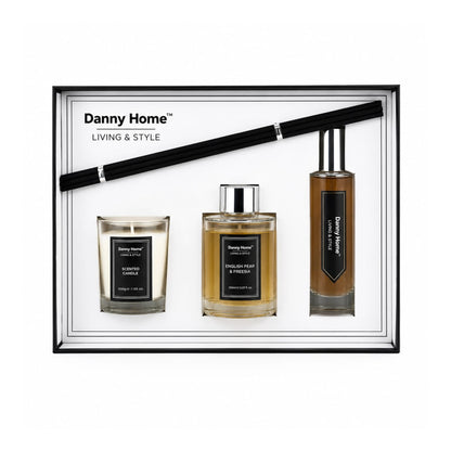 3 Piece Danny Home Reed Diffuser Gift Set – Long Lasting Home Fragrance On White Background