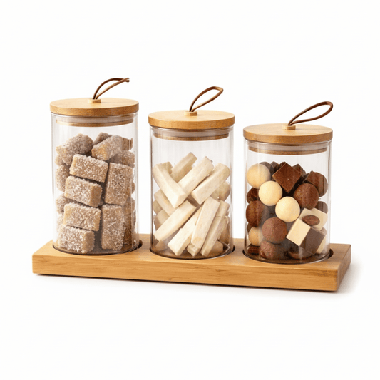 Danny Home 3pc Glass Jar On Stand