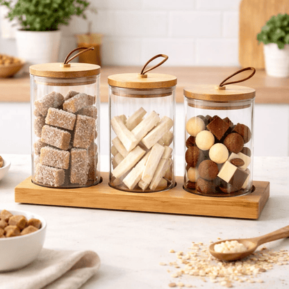 Danny Home 3pc Glass Jar On Stand