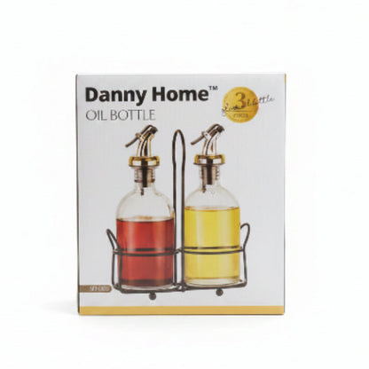 Danny Home 3pc Glass Oil Bottle Set Box On White Background