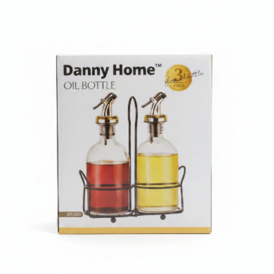 Danny Home 3pc Glass Oil Bottle Set Box On White Background