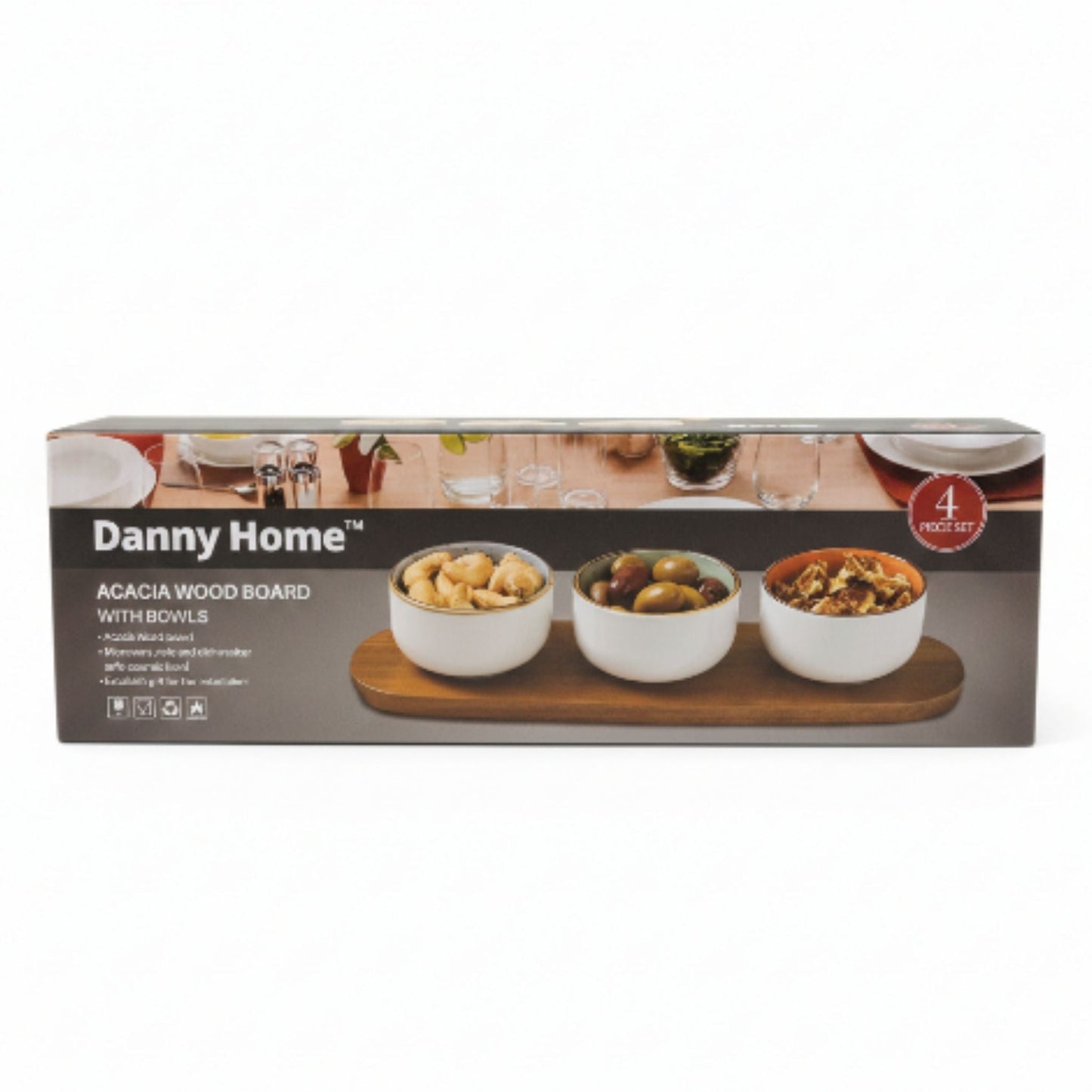 Danny home 3pc Mini Bowls On Acacia Board