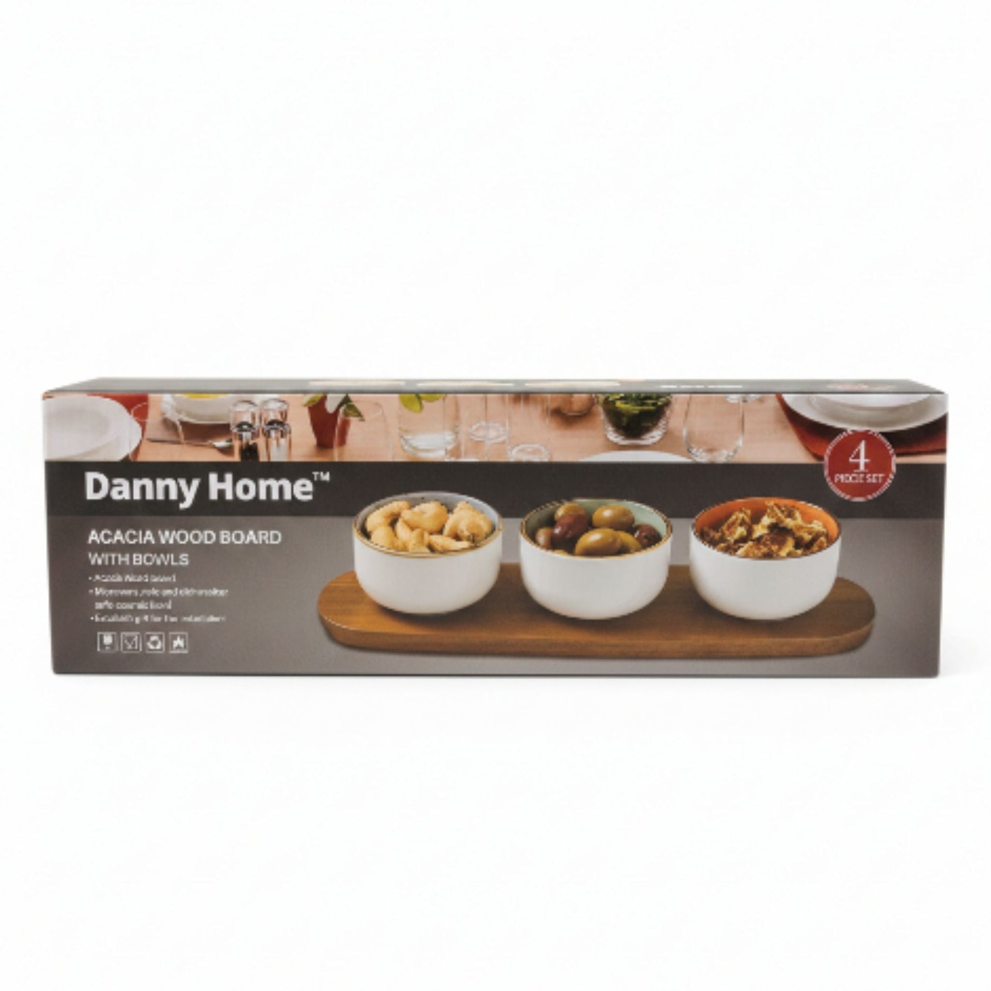 Danny home 3pc Mini Bowls On Acacia Board
