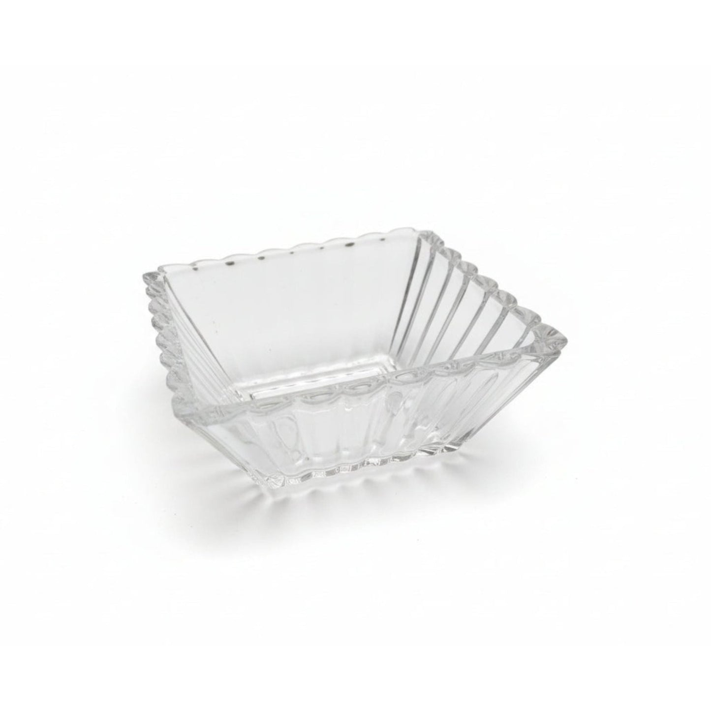 Danny Home 3pc Ribbed Glass Serving Bowl (curved)