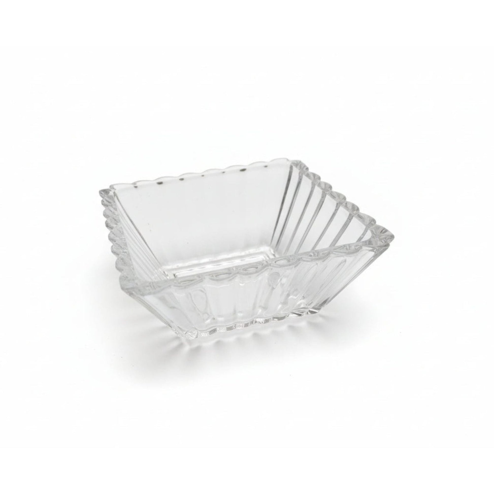 Danny Home 3pc Ribbed Glass Serving Bowl (curved)