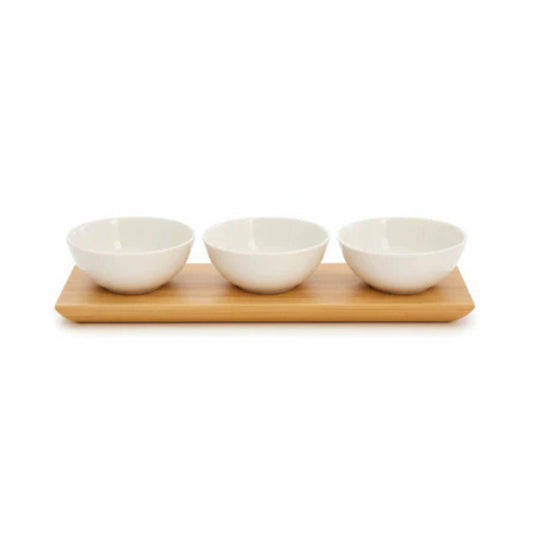 Danny Home 4pc Bamboo Tray And Bowl Set