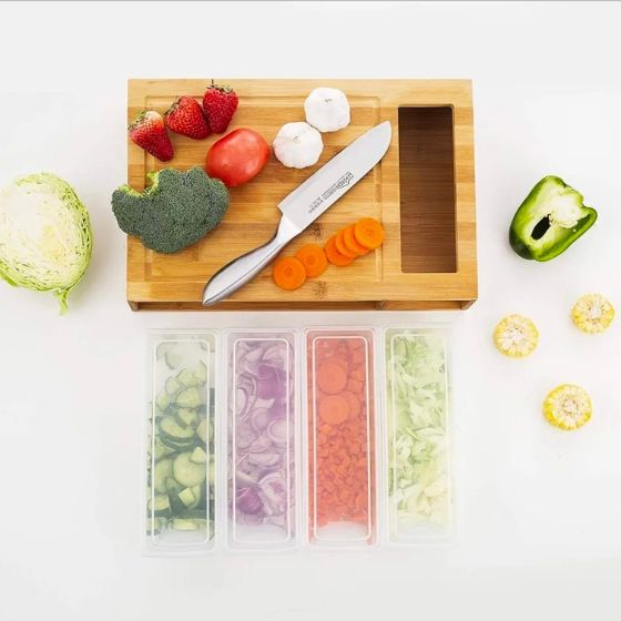 Danny Home 5 in 1 Cutting Board with Container Set