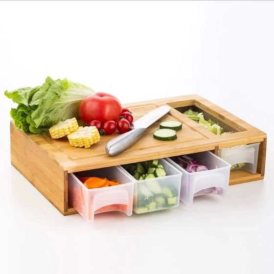 Danny Home 5 in 1 Cutting Board with Container Set