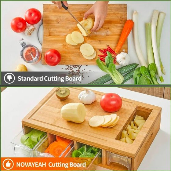 Danny Home 5 in 1 Cutting Board with Container Set