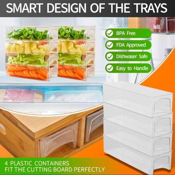 Danny Home 5 in 1 Cutting Board with Container Set