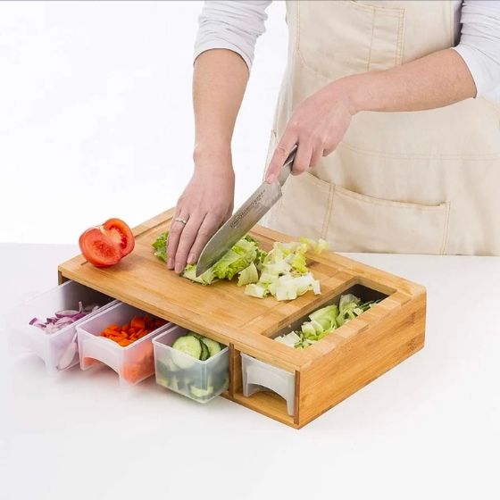 Danny Home 5 in 1 Cutting Board with Container Set