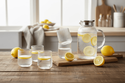 Danny Home 5pc Stripe Teapot And Cup Set