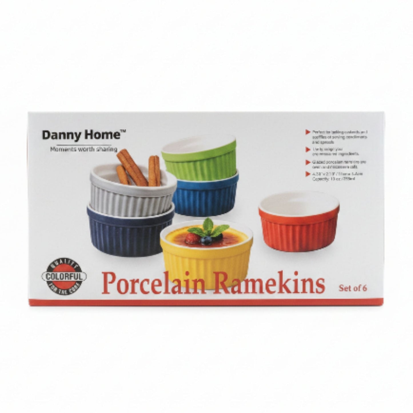 Danny Home 6pc Colourful Ramekin 4.25inch