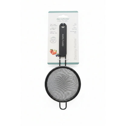 Danny Home 8cm Black Stainless Steel Fine Mesh Sifter | Kitchen Flour Sieve