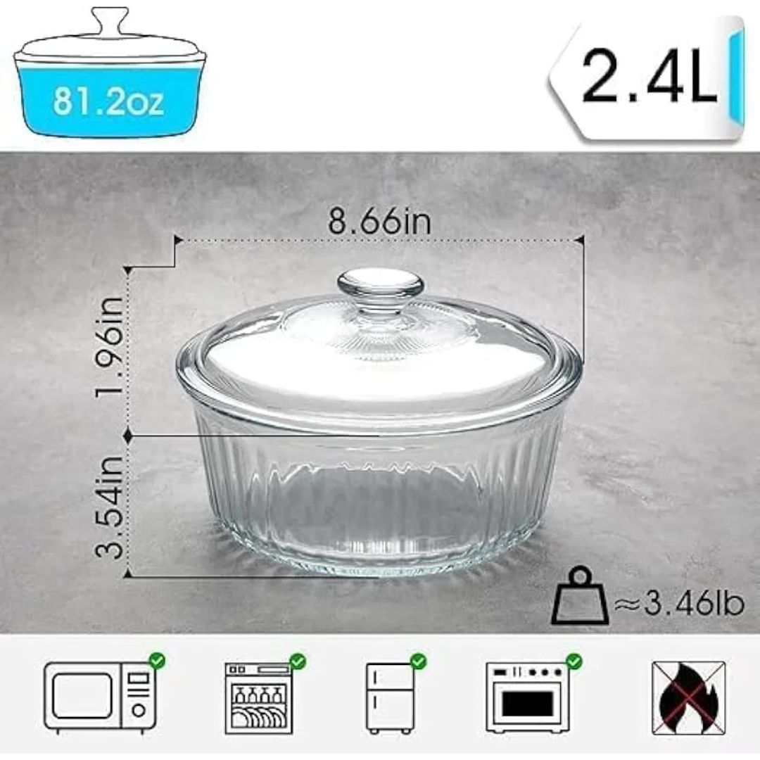 Danny Home Glass Round Casserole - 2.4L