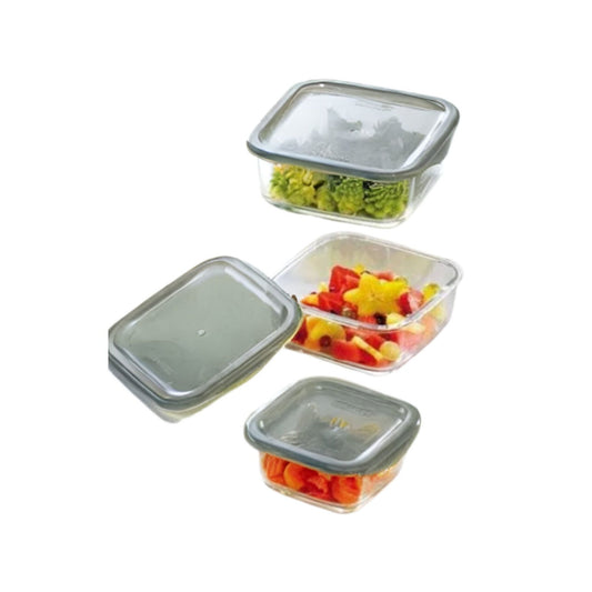 Danny Home Glass Storage With Grey Lid