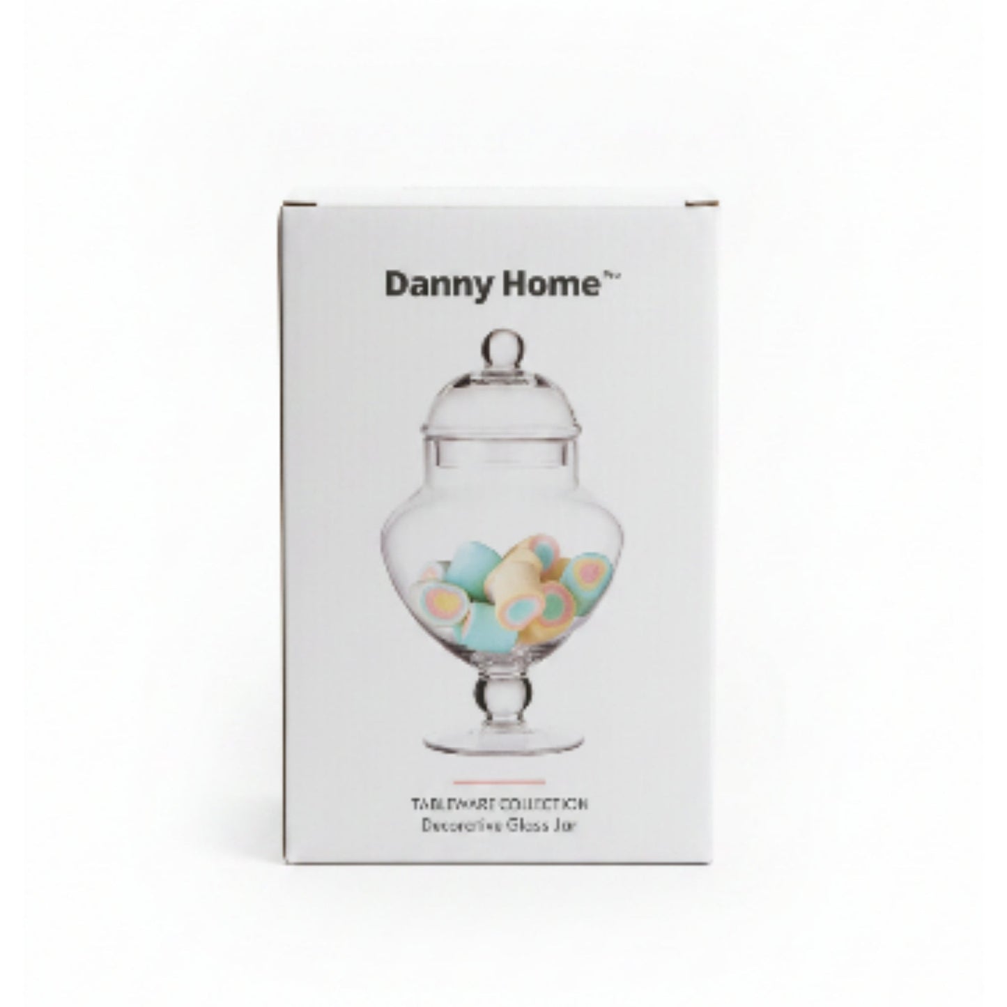 Danny Home Glass Sweet Jar – Clear Candy Storage Container for Sweets, Chocolates, Treats & Kitchen Countertop Display