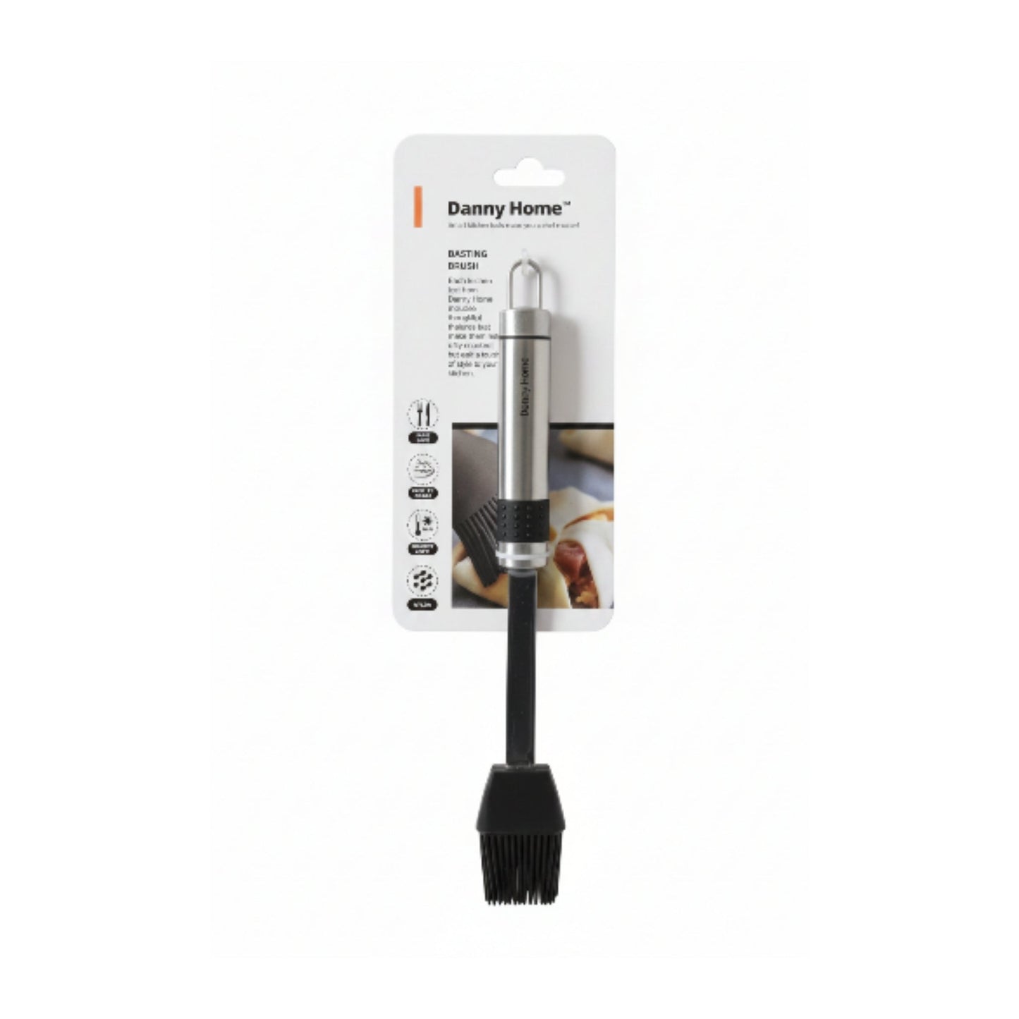 Danny Home Silicone Basting Brush with Stainless Steel Handle - Black