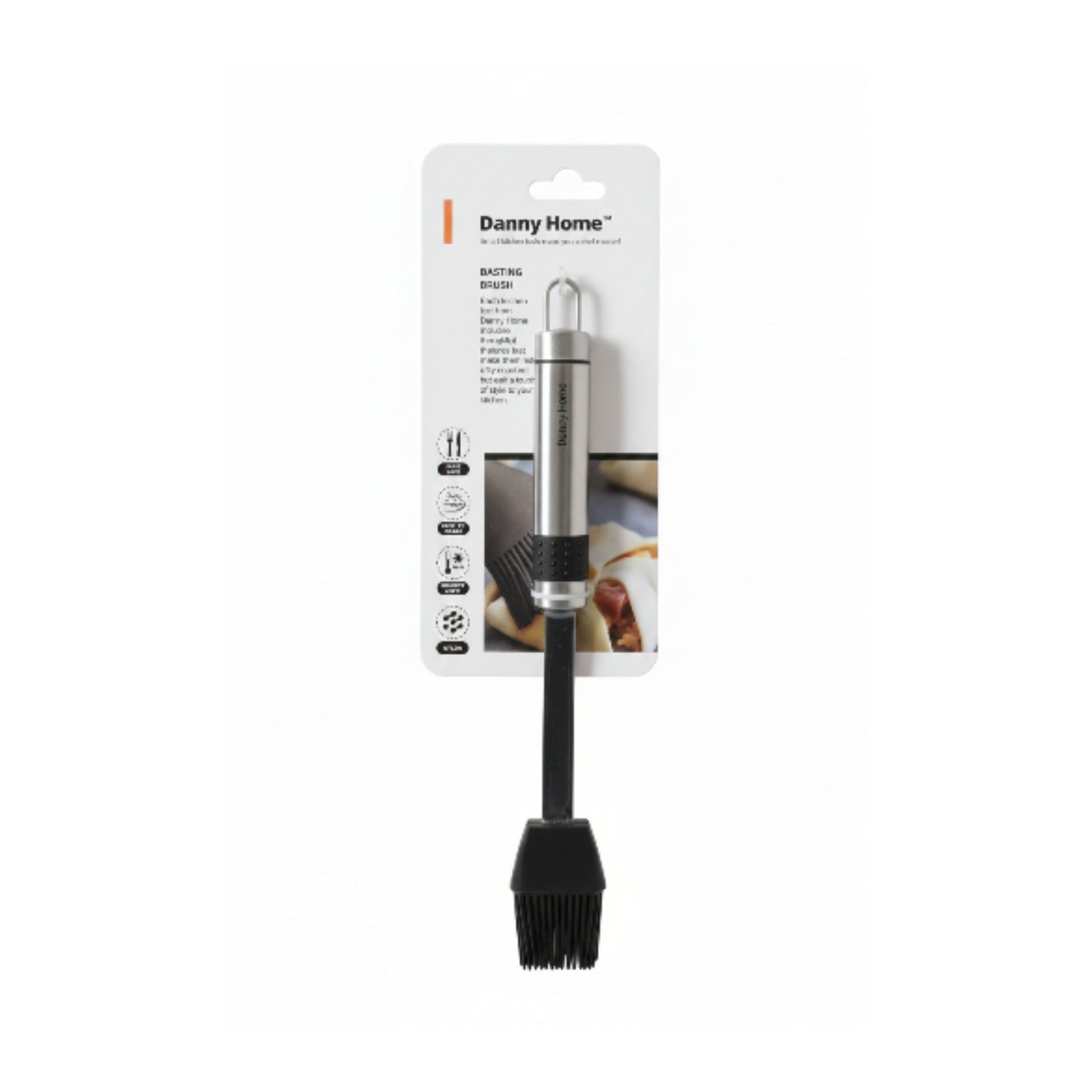 Danny Home Silicone Basting Brush with Stainless Steel Handle - Black
