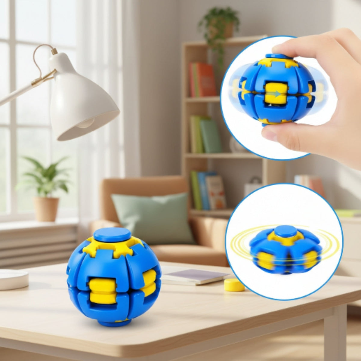 Decompression Rotating Fidget Ball Spinner – Handheld Sensory Stress Relief Toy with Smooth Spinning Action