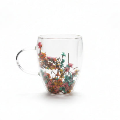 Decorative Double Wall Glass Cup