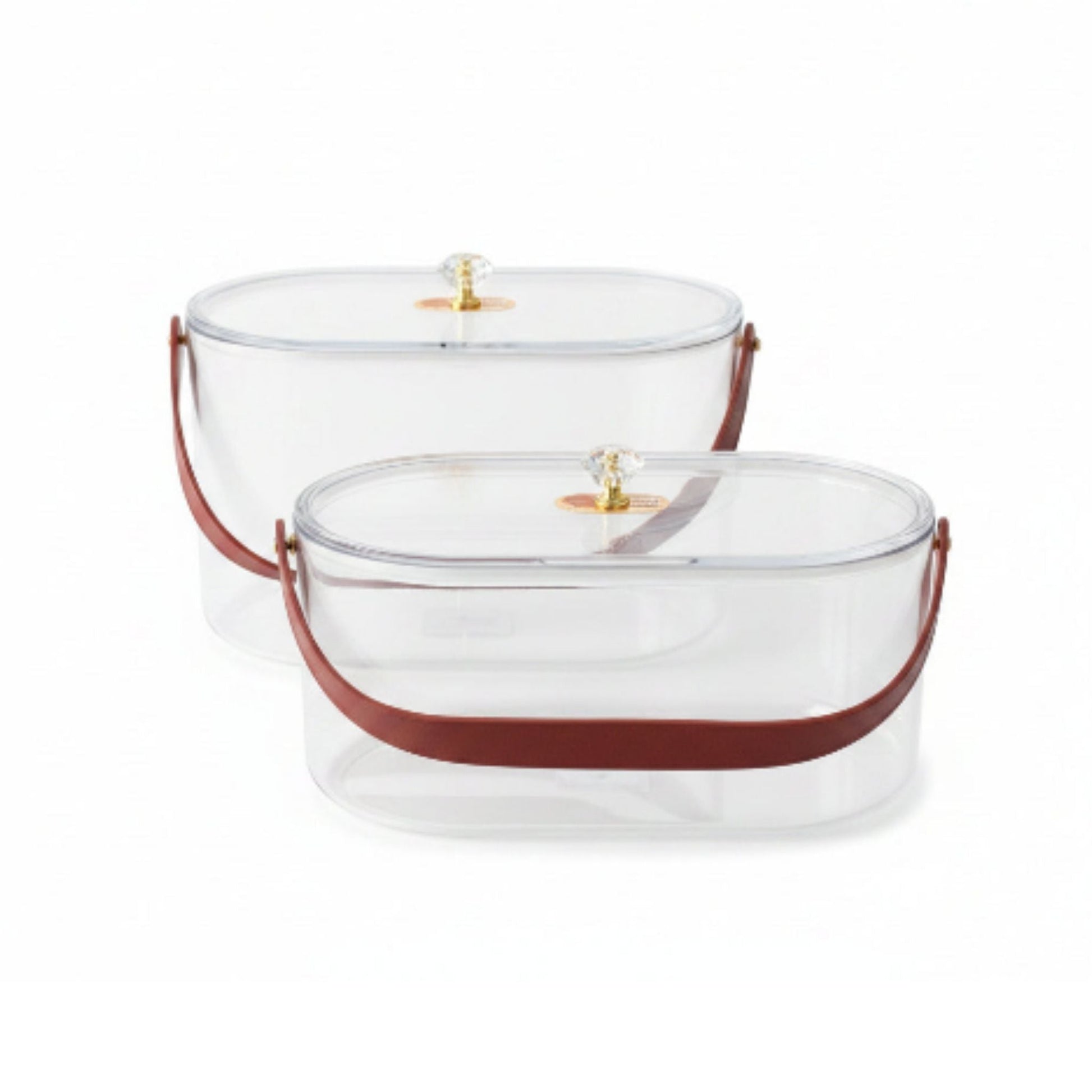 Deep Acrylic Oval Storage With Handle
