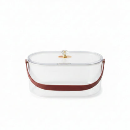 Deep Acrylic Oval Storage With Handle