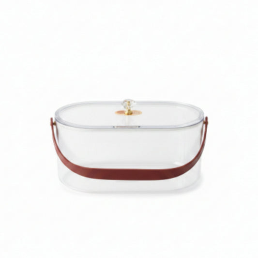 Deep Acrylic Oval Storage With Handle