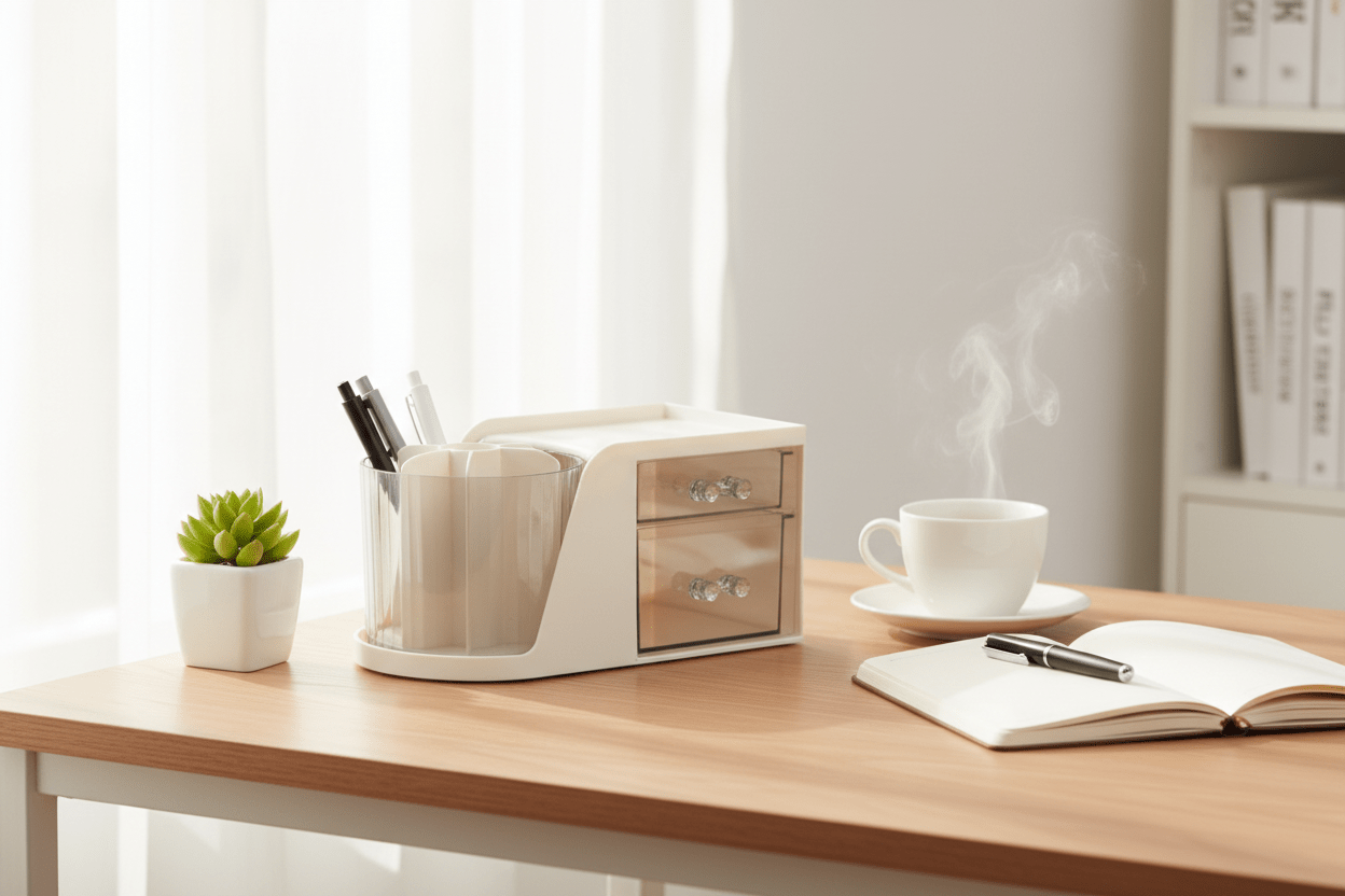 Desk Organizer With Rotating Pen Holder