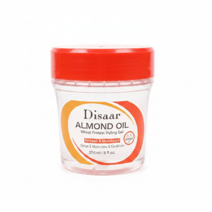 Disaar Almond Oil & Wheat Protein Styling Gel 236ml – Moisturizing Hair Gel for Shine, Hydration & Conditioning