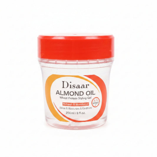 Disaar Almond Oil & Wheat Protein Styling Gel 236ml – Moisturizing Hair Gel for Shine, Hydration & Conditioning