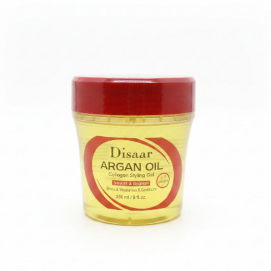 Disaar Argan Oil Collagen Styling Gel 236ml – Smooth, Brighten, Moisturize & Condition Hair
