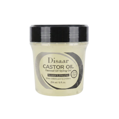 Disaar Castor Oil & Flaxseed Hair Styling Gel 236ml – Revitalizes, Strengthens & Moisturizes
