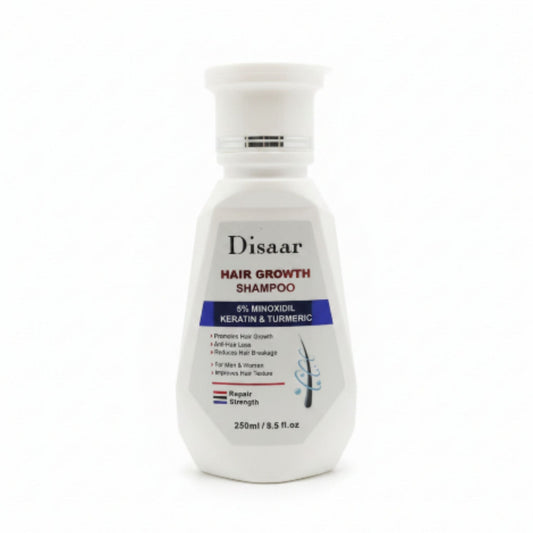Disaar Hair Growth Shampoo - 5% Minoxidil, Keratin & Turmeric - 250ml On White Background