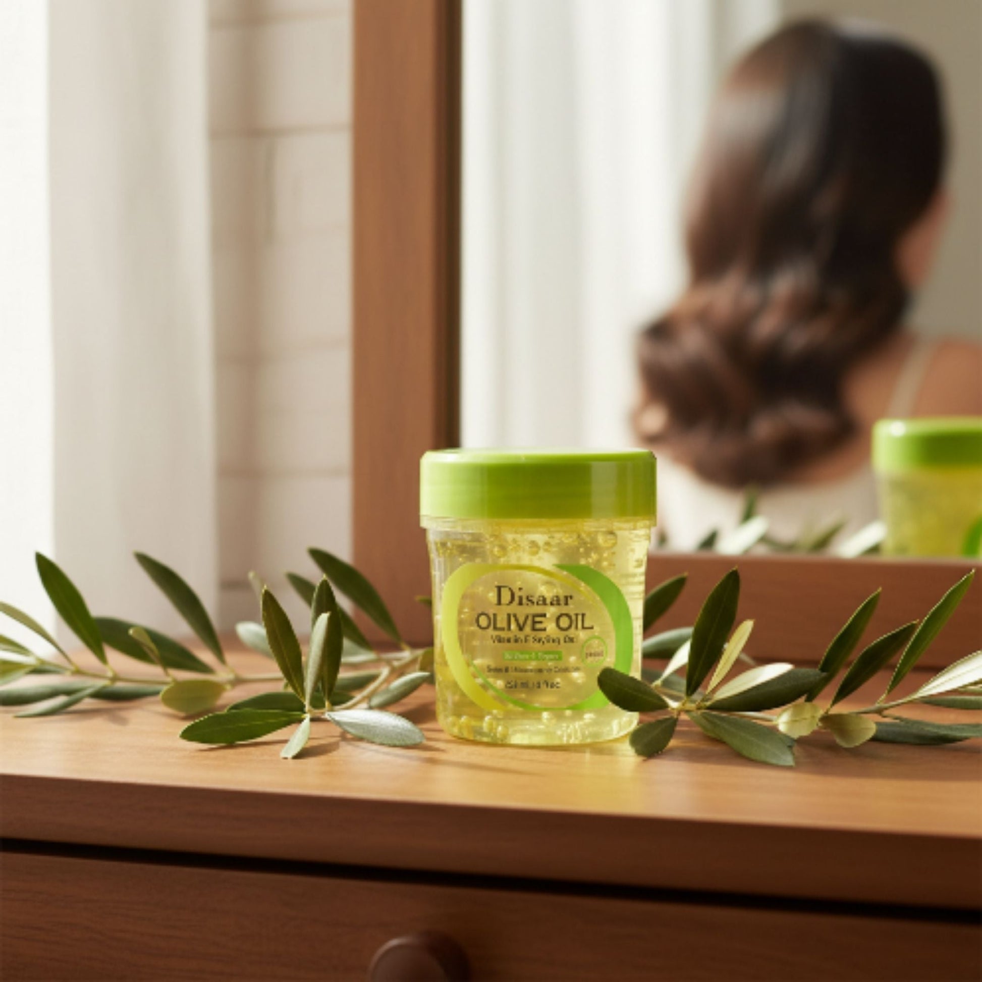 Disaar Olive Oil Vitamin E Hair Styling Gel 236ml – Softens, Repairs, Moisturizes & Adds Shine
