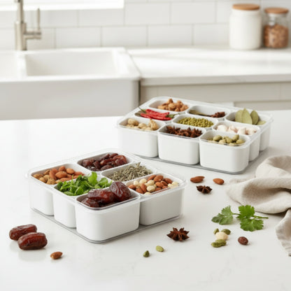 Divided Food Storage Boxes with Lids – Multi-Compartment Food Containers for Meal Prep, Snacks & Kitchen Organisation